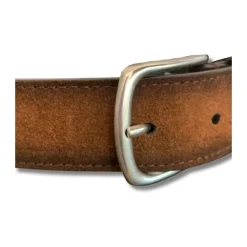 Paolo Vitale Bælter*Håndlavet Ruskindbælte - Model 1110716 Brun
