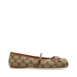 Gucci Ballerina Sko*Horsebit Ballet Flat Brun