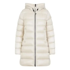 Moncler Jakker*Hættet mellemlang dunjakke Beige
