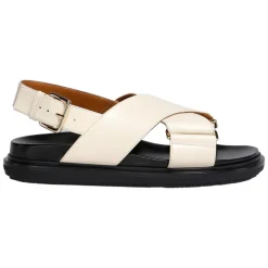 Marni Sandaler*Ikoniske lædersandaler med krydsrem Hvid