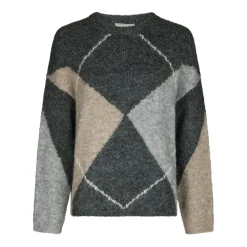 Neo Noir Striktrøjer & Sweatere*Inga Check Fluff Knit Blouse Multifarvet