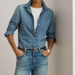 Ralph Lauren Bluser & Skjorter*Jamelko Langærmet Skjorte med Knapper Blå