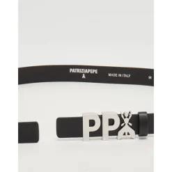 Patrizia Pepe Bælter*Justerbart Bælte med Logo-spænde Sort