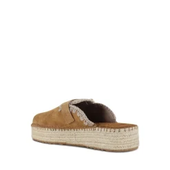 Mou Loafers*Jute Clog Plain Suede Brun
