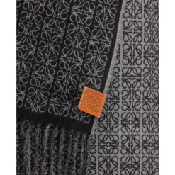 Loewe Tørklæder*Kashmir Anagram Tørklæde med Frynser Sort