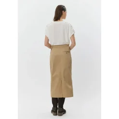 Sofie Schnoor Nederdele*KATRINESW Midi Slå-om Nederdel Beige