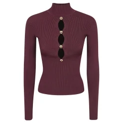 Self Portrait Striktrøjer & Sweatere*Keyhole Strik Top Lilla