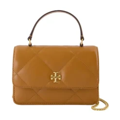 Tory Burch Håndtasker*Kira Diamond Mini Top Handle Wallet On Chain Brun