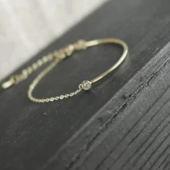 Dansk Copenhagen Smykker*Klar CZ armbånd i dbelægning Gul