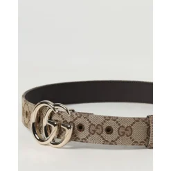 Gucci Bælter*Klassisk Bælte med Lås og Mønster Beige