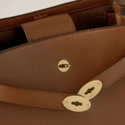 Mulberry Skuldertasker*Klassisk Bucket Taske med Postman's Lock Brun
