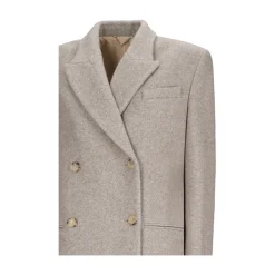 Magda Butrym Frakker*Klassisk Lang Uldfrakke Beige