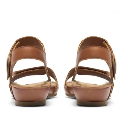 Cashott Sandaler*Klassisk lædersandal - Cognac Brun