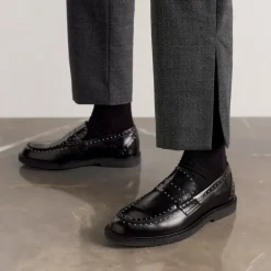 Angulus Loafers*Klassisk Penny Loafer Læder Kvinder Sort