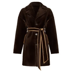 Cesare Gaspari Frakker*Knaplukket Vendbar Lang Frakke i Imiteret Materiale - Lys Brun