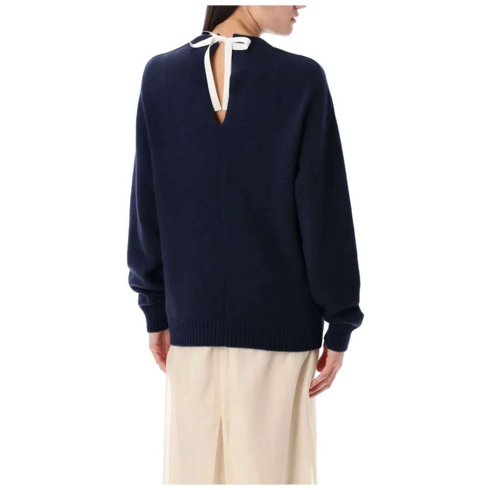 Carven Striktrøjer & Sweatere*Knit Ribbon Back Sort