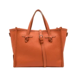 Gianni Chiarini Indkøbstasker*Korallæderhåndtaske med magnetisk lukning Orange