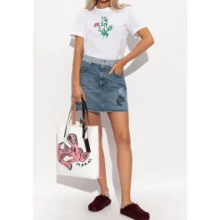 Marni Nederdele*Kort denim nederdel med logo Blå