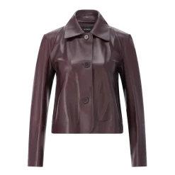 Arma Jakker*Kort læderjakke med hornknapper Brun