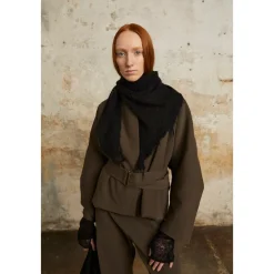 Cortana Handsker*Korte Åbne Strikhandsker Sort