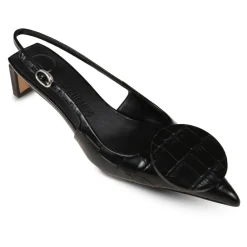 Jacquemus Pumps|Stiletter*Krokodilleeffekt Slingback Hæle Sort