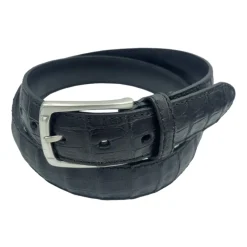 Paolo Vitale Bælter*Krokodilleskindsbælte Sort