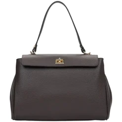 Estro Skuldertasker*Kvinders Sadle Brown Satchel Taske lavet af Premium Italiensk Læder Brun