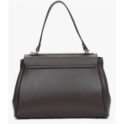 Estro Skuldertasker*Kvinders Sadle Brown Satchel Taske lavet af Premium Italiensk Læder Brun