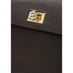 Estro Skuldertasker*Kvinders Sadle Brown Satchel Taske lavet af Premium Italiensk Læder Brun