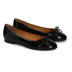 Kazar Ballerina Sko*Lakerede ballerinaer med afrundet næse Sort