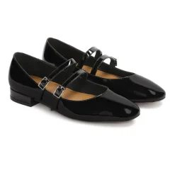 Kazar Ballerina Sko*Lakerede flade pumps af Mary Jane Sort
