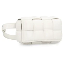 Bottega Veneta Bæltetasker*Lammeskind Kassette Taske Hvid