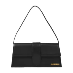 Jacquemus Skuldertasker*Lang lædertaske med aftagelig rem Sort