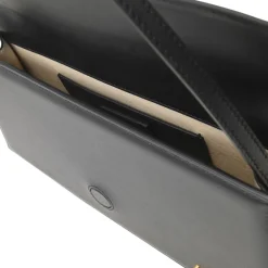 Jacquemus Skuldertasker*Lang lædertaske med aftagelig rem Sort