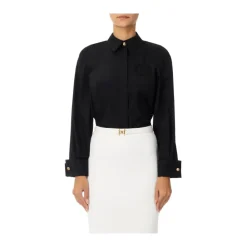 Elisabetta Franchi Bluser & Skjorter*Langærmet poplin skjorte Sort