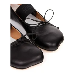 MM6 Maison Margiela Ballerina Sko*Læder Ballerinaer med Sløjfe Sort