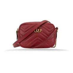 Gucci Skuldertasker*Læder Crossbody Taske med Logo Hardware Rød