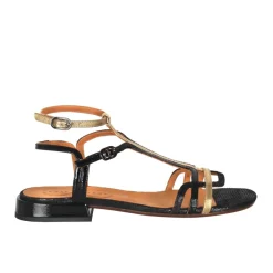 Chie Mihara Sandaler*Læder Flade Sandaler med Ankelrem Sort