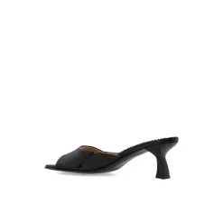 Nodaleto Stiletter*Læder Heeled Mules Sort