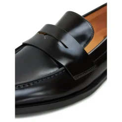 Cesare Gaspari Loafers*Læder Loafers med Blokhæl - Patent Sort