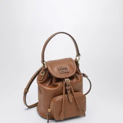 Miu Miu Rygsække*Læder Mini Rygsæk Brun