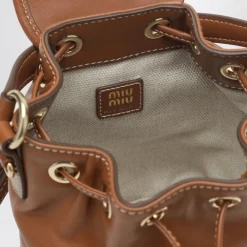 Miu Miu Rygsække*Læder Mini Rygsæk Brun