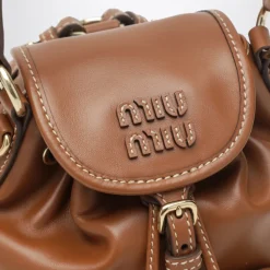 Miu Miu Rygsække*Læder Mini Rygsæk Brun