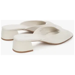 Estro Stiletter*Læder Mules med Lav Hæl Hvid