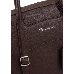 Santoni Laptop Tasker*Læder Skuldertaske Hammered Brun