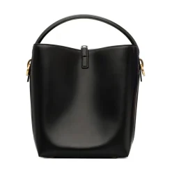 Saint Laurent Skuldertasker*Le 37 Small Leather Bucket Bag Sort