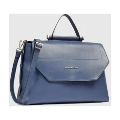 Piquadro Laptop Tasker*Leather laptop women's satchel bag with RFID and shock-absorbing protection Blå