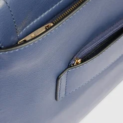 Piquadro Laptop Tasker*Leather laptop women's satchel bag with RFID and shock-absorbing protection Blå