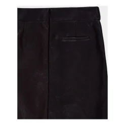 Ferragamo Nederdele*Leather Midi Skirt Brun