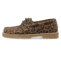 Cashott Loafers*LENA Bådsko Ruskind Leopard Print Brun